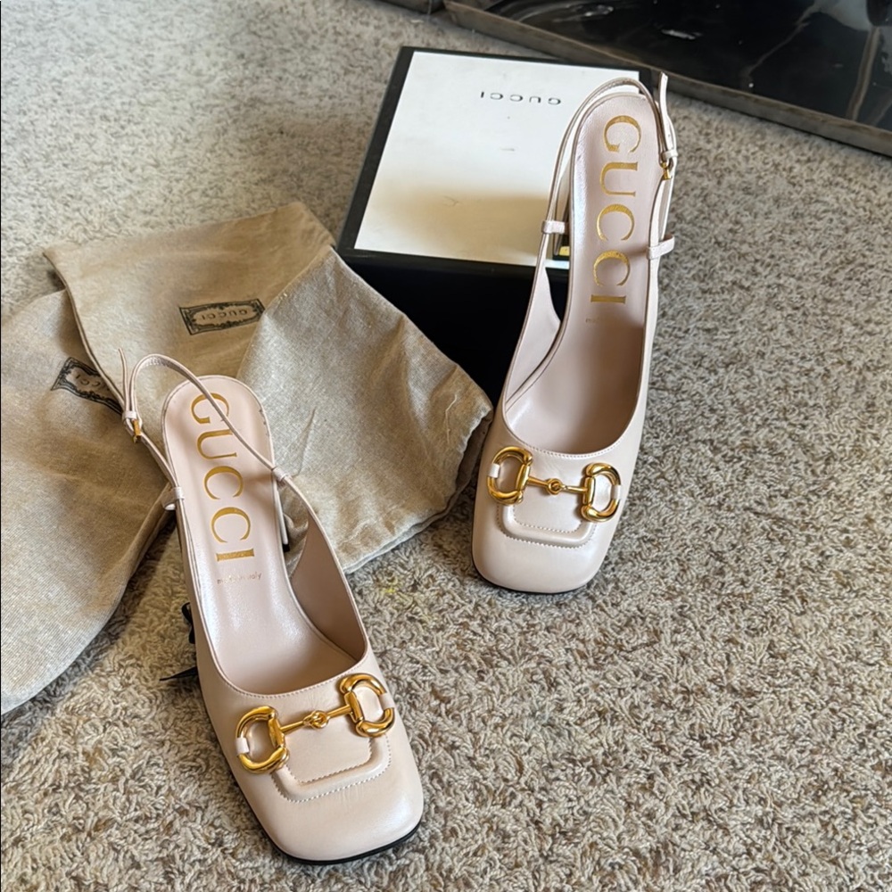 Gucci Horsebit Slingback Pump nude 42